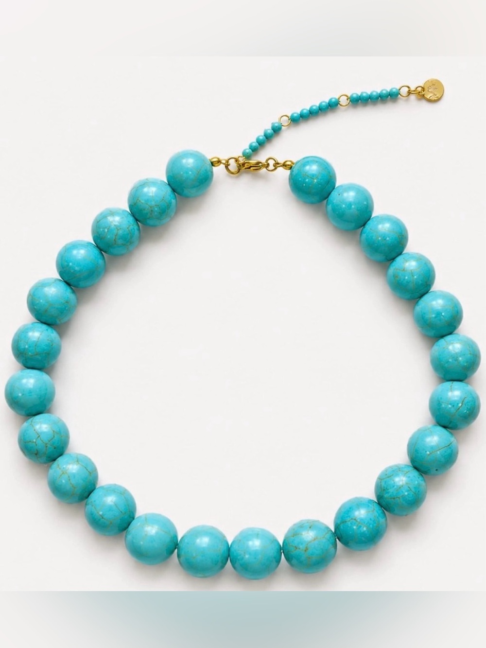 New Mayamar Turquoise Bold Beaded Necklace - Picture 2 of 3